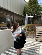 ラヴィーニュ シンプル Aライン ベルト付き ミニスカート