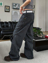 Coase Washing Cut Parachute Pants