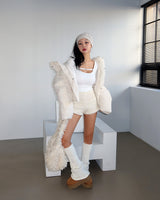 Robs High-Neck Hooded Short Padded Jacket