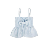 Ribbon smoke sleeveless_skyblue