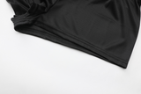 Metal Belt Layered Uneven Skirt