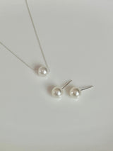 [Silver 925]パールパールイヤリングアンドネックレスセット