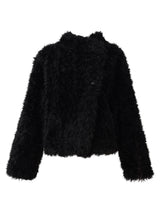 noir chic teddy fur jacket