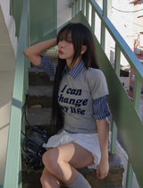 ライフレタリングクロップショートスリーブ