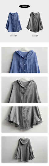 Mini Small Check Loose Fit Hooded Shirt