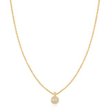 [Worn by TWICE Tzuzu] Gold Sphere Pave 925 Silver + 14k gold platingNecklace N061-01G