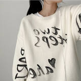Pen Lettering Printing Round Knit