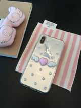 [MADE] dot angel resin case (heart-pink & wings-white)