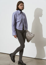 RIB SKINNY PANTS_GREY
