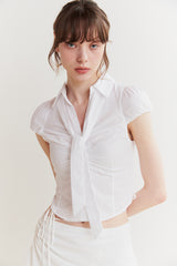 JADE SCARF SHIRT white
