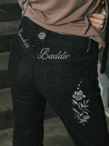 SMOKIN BADDIE DENIM PANTS (BLACK)