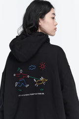 26FW★ Line Work Embroidered Hood Zip-Up