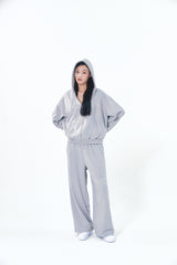 Pearl Hoodie Zip-Up Gray