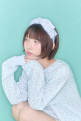 ボウリボンサテンヘアバンド (BLUE)