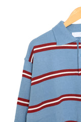 Colored striped collar knitwear