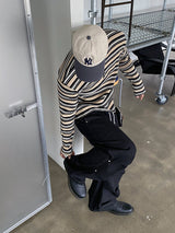 No.0872 ストライプヘンリーネックTシャツ(3color)