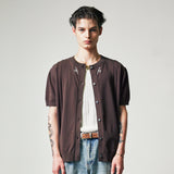 filigree half sleeve summer cardigan brown