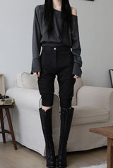ソフトボタンスリーブスウェットシャツ