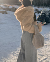 Fur Crop Hooded Jacket