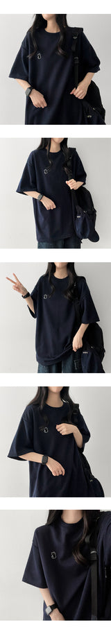 Cats embroidered short-sleeved T-shirt