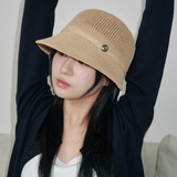 Band Paper Knit Bonnet Hat (Beige)