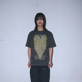 Untitled ハートロゴ ピグメントウォッシュ半袖 Washed Black