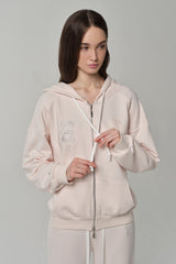 06 Crystal hooded zip-up, Pink