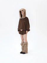 13DE MARZO Doozoo Brushed Shorts Brown
