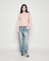 25FW WOMAN BASIC LOGO KNIT LIGHT PINK