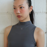 ポルカクレープスリーブレストップ gray