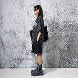 カッティングロゴオーバーサイズフィットTシャツ (DARK GRAY)