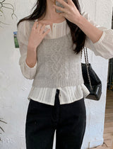UE Square Twist Knit Bustier (4color)