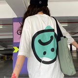 FAITH FADE - Small Smiley Oversized Tee (White)