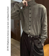 [F/W] Highneck button crop knit cardigan(3color)