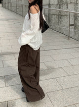 Beck Cut Line Wide Cotton Pants
