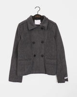 Romkin incision collar short jacket coat