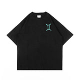 PEANUT STAIN - ジェミニゾディアックブラックオーバーサイズ Tシャツ