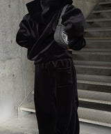 [Unisex] Velvet mink rivet banding pants