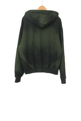 Spray washed hood zip-up