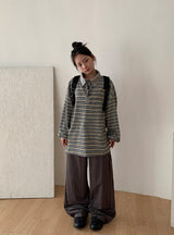[unisex] Mickens Waffle Stripe Collar Tee