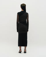 Layered Long Sleeve Dress _ BLACK