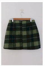 MATCHA CHECK MINI SKIRT