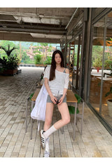 three-piece T-shirt sleeveless skirt set (3 SET)