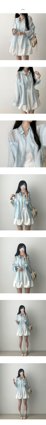 Mikan Charles ルーズフィットポケットシャツ south