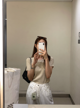Weekly Linen Ribbed Round Knit / 4 colors