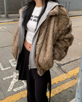 Hood bear fur jumper