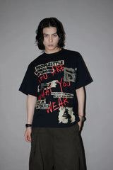 グラフィティプリントルーズTシャツ
