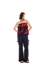 FLUTTER FRILL TOP SKIRT / RED