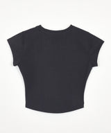 リボンプリントTシャツ チャコール