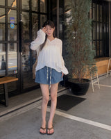 Diwon Banded Waist Denim Shorts